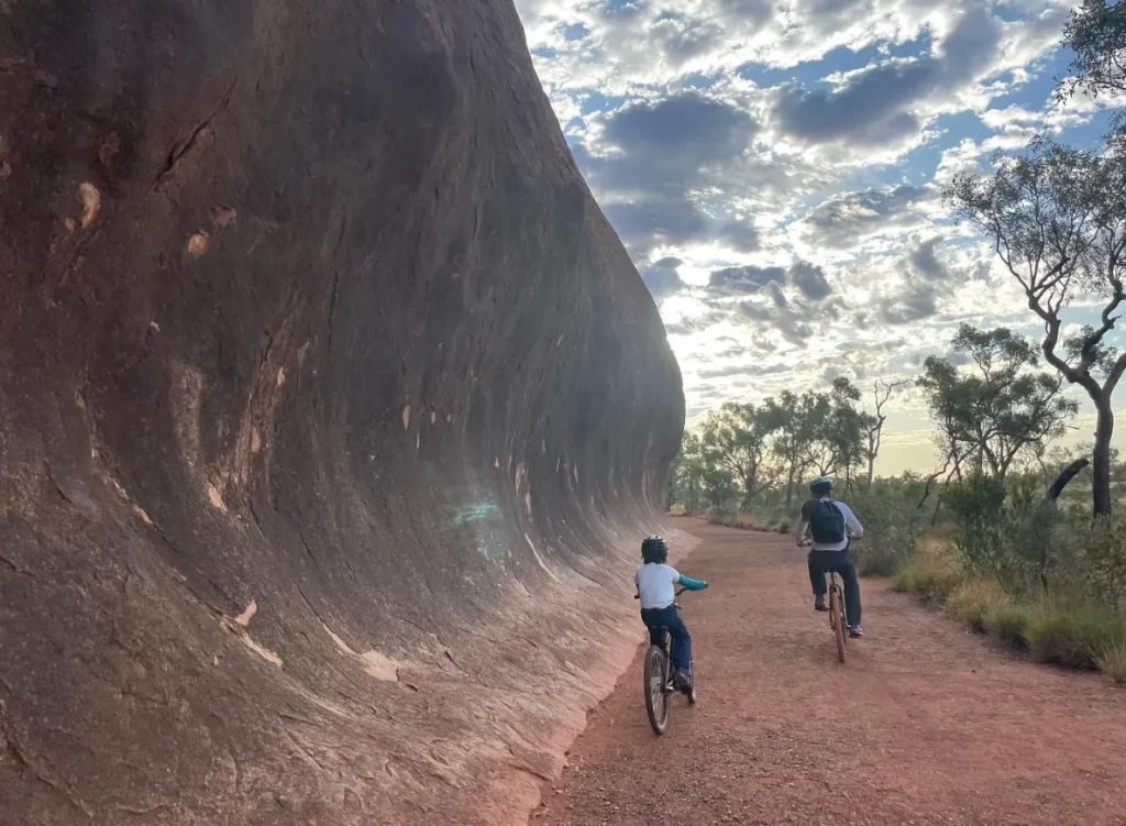 Cycling around Uluru